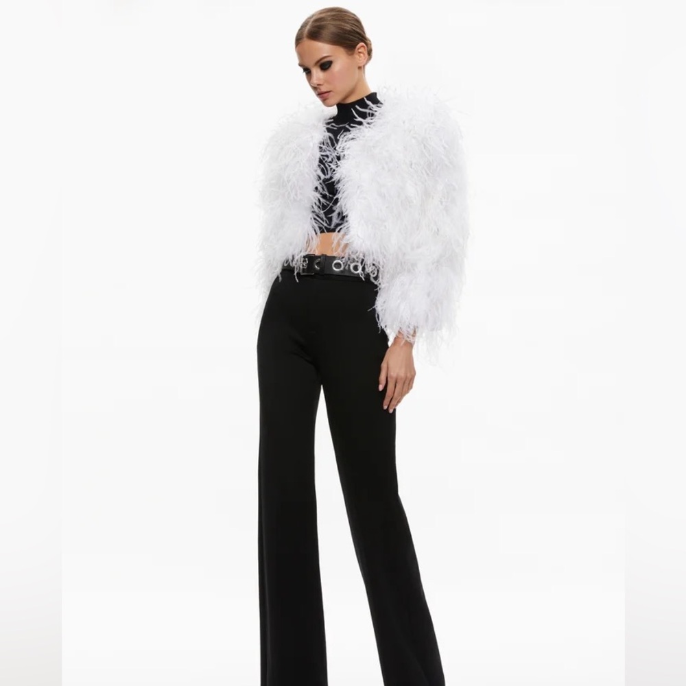 Alice and Olivia Kidman feather jacket